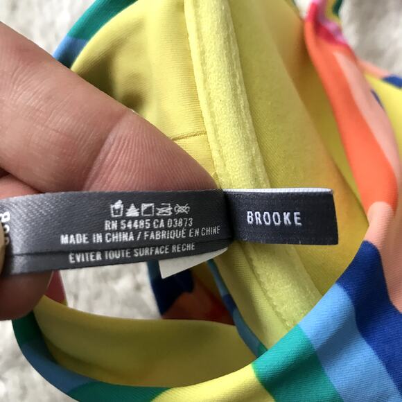 Aerie Rainbow Chevron Stripe Brooke Push Up Bikini Swim Top 36B NEW - Picture 8 of 9